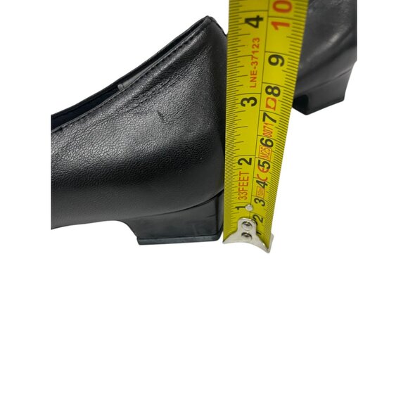 Trotters Doris Women's Solid Black Leather Slip On Round Toe Pumps Size 7W - Picture 6 of 7